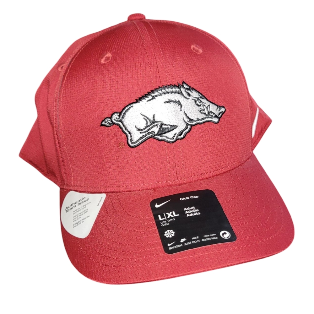 Arkansas Razorback Adult Nike Dri Fit Club Structured Cap Size L/XL